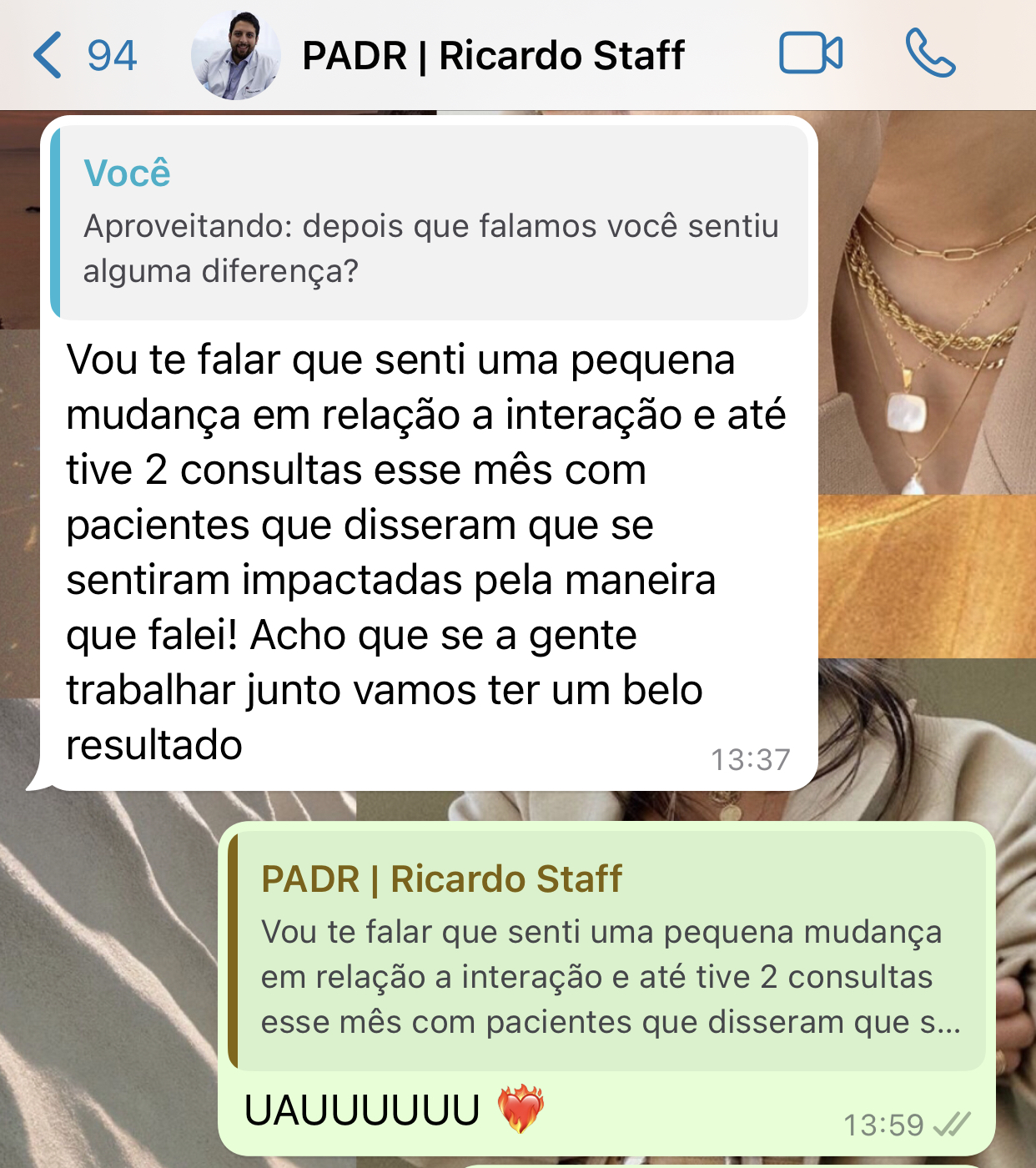 Depoimento sobre o trabalho de Bruna Grace