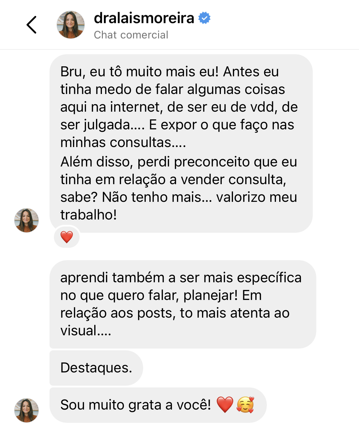 Depoimento sobre o trabalho de Bruna Grace