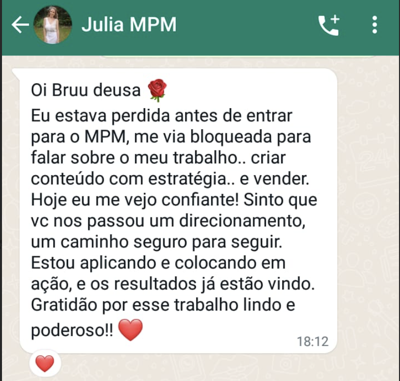 Depoimento sobre o trabalho de Bruna Grace