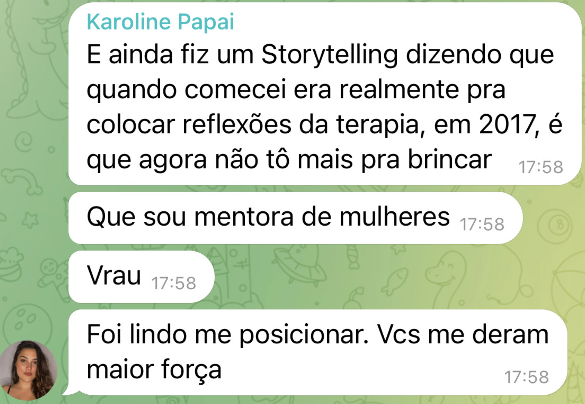 Depoimento sobre o trabalho de Bruna Grace