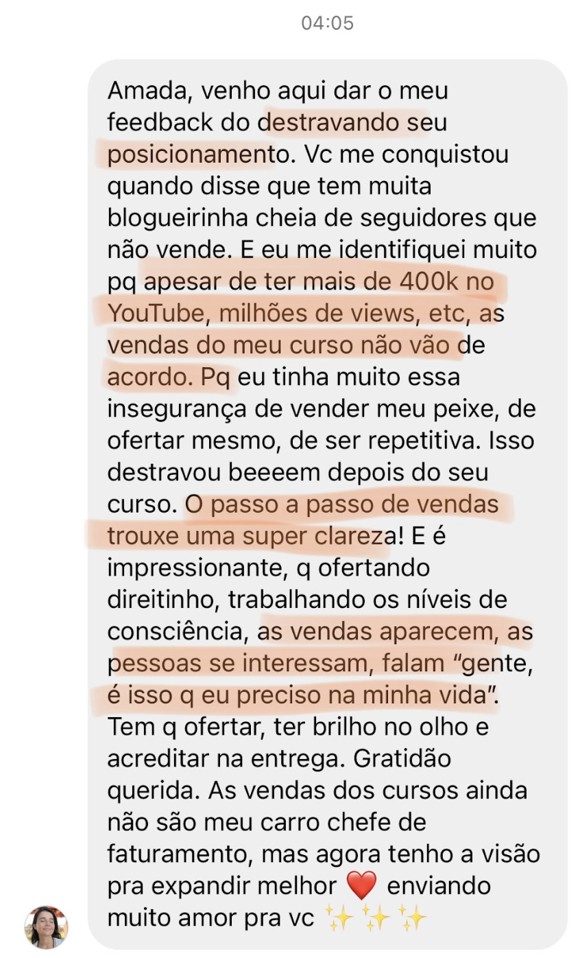 Depoimento sobre o trabalho de Bruna Grace