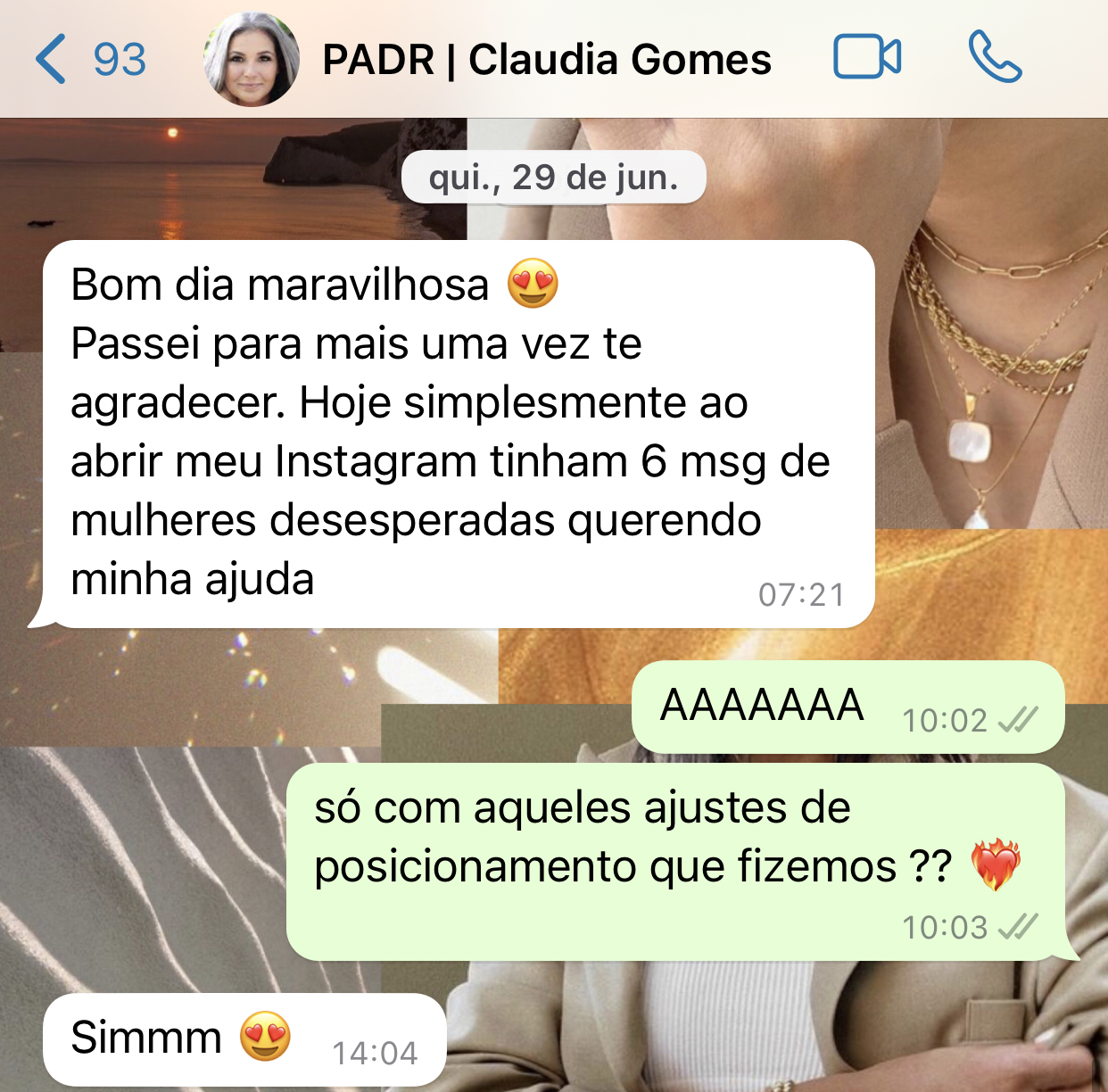 Claudia Gomes: 6 mensagens querendo ajuda